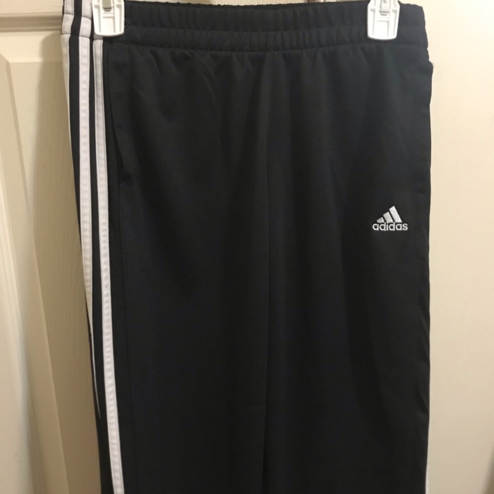 Black And white Adidas joggers